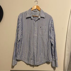 American Eagle Striped Botton Up Mens Sz L Shirt